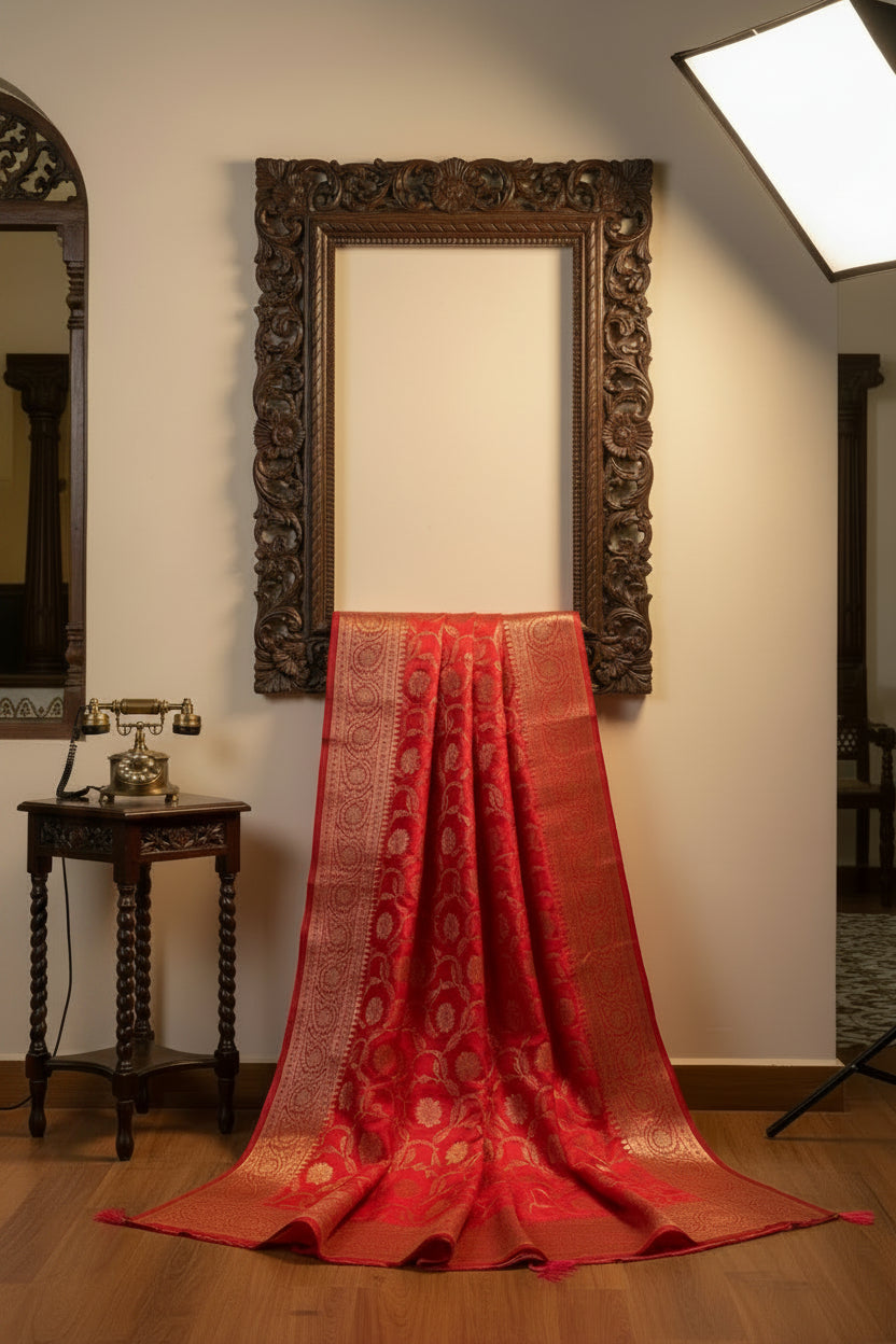 Kumkum Red Banarasi Silk Saree