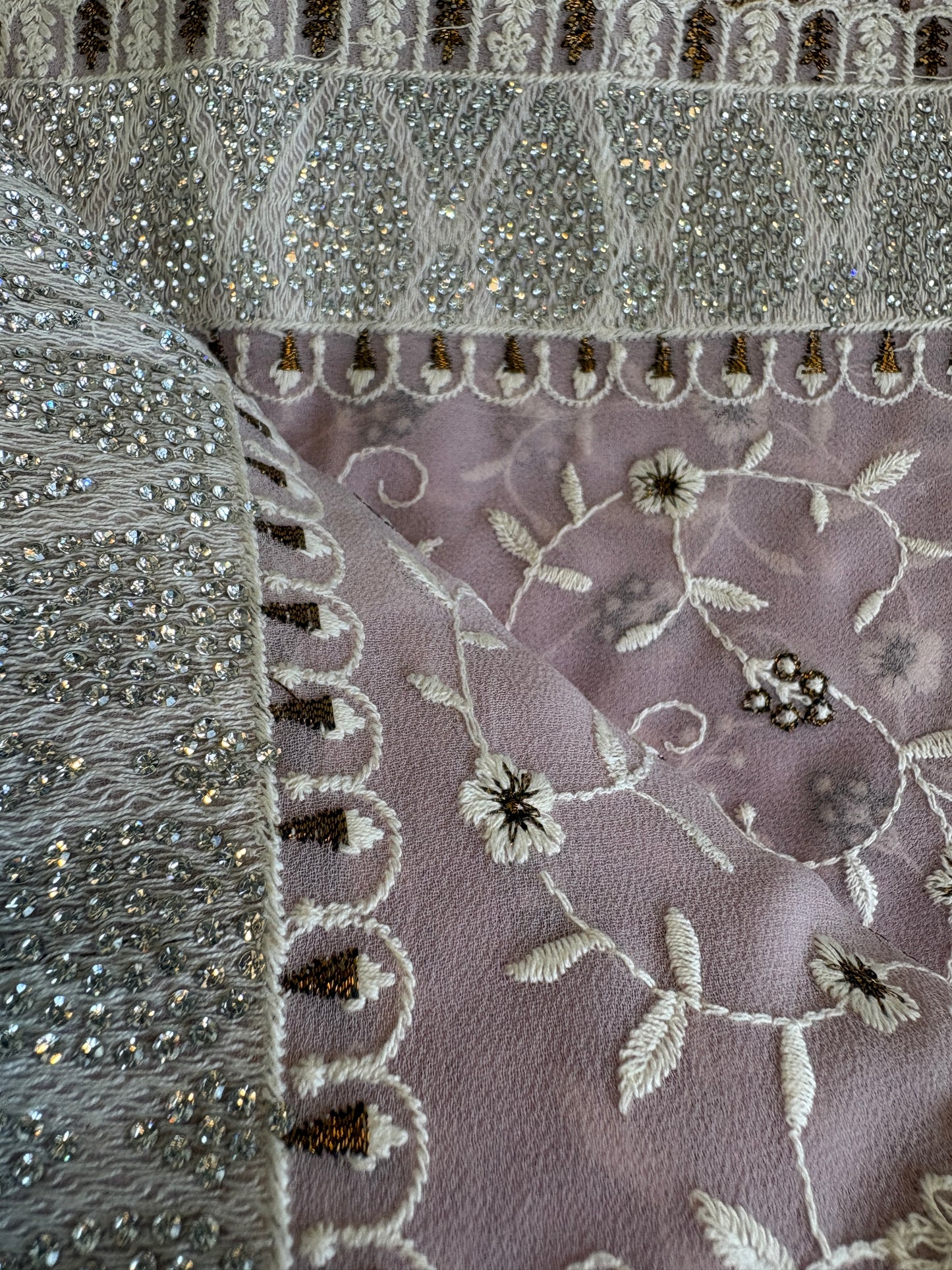 Lilac Georgette Saree