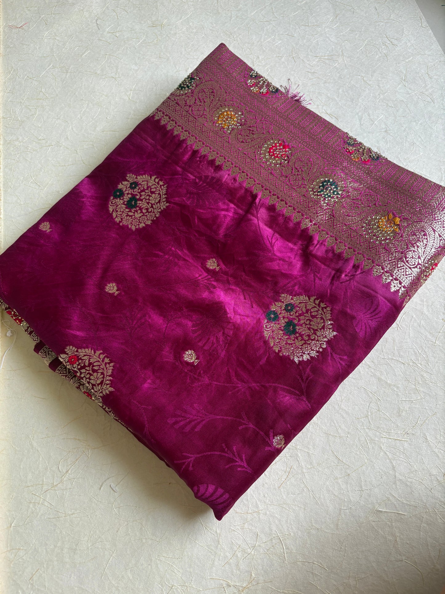 Wine Maroon Soft Silk  Saree
