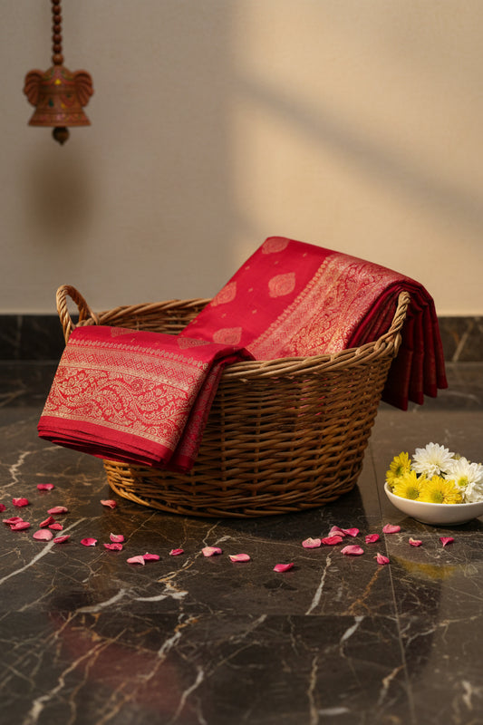Red Banarasi Silk Saree