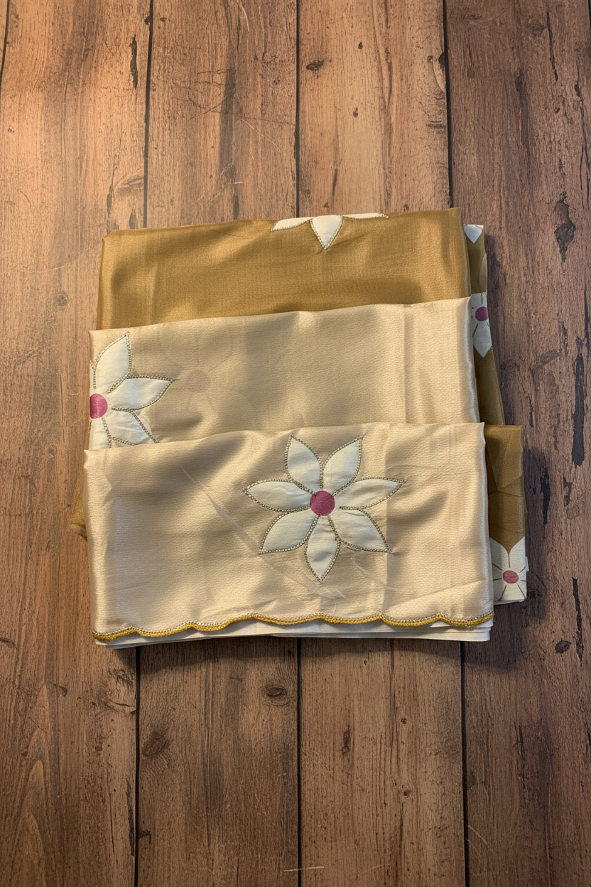 Mustard & Off-white Pure chinnon fabric