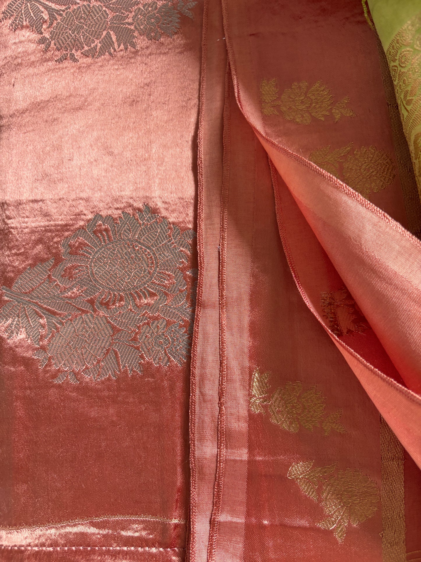 Rust / Copper Pure Banarasi Silk Saree