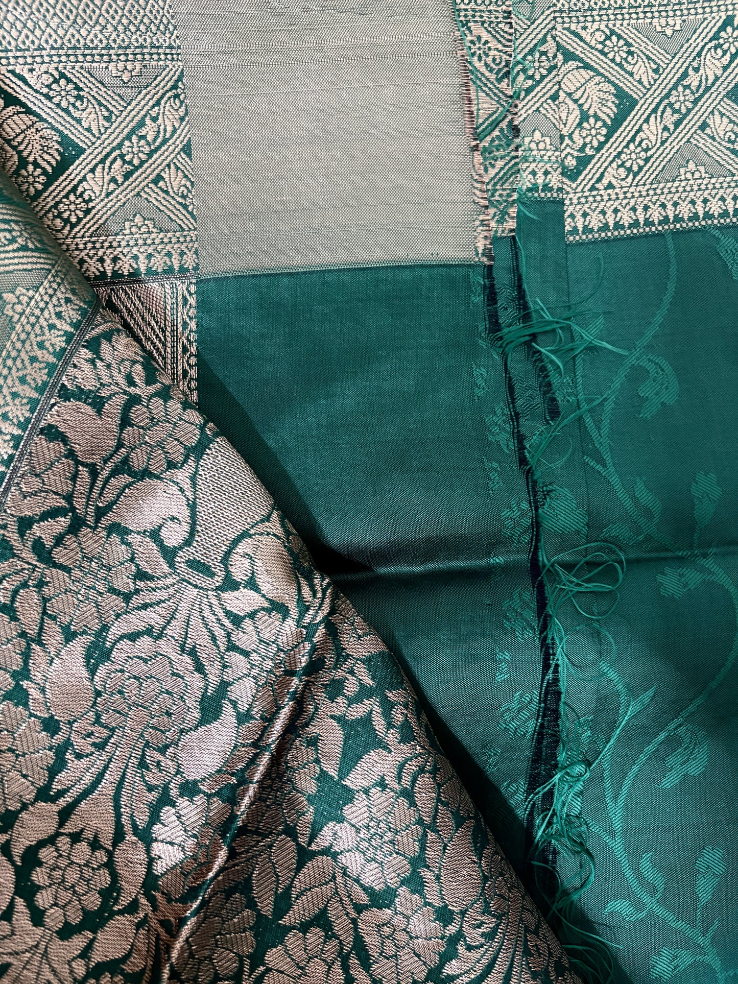 Bottle Green Silk Saree
