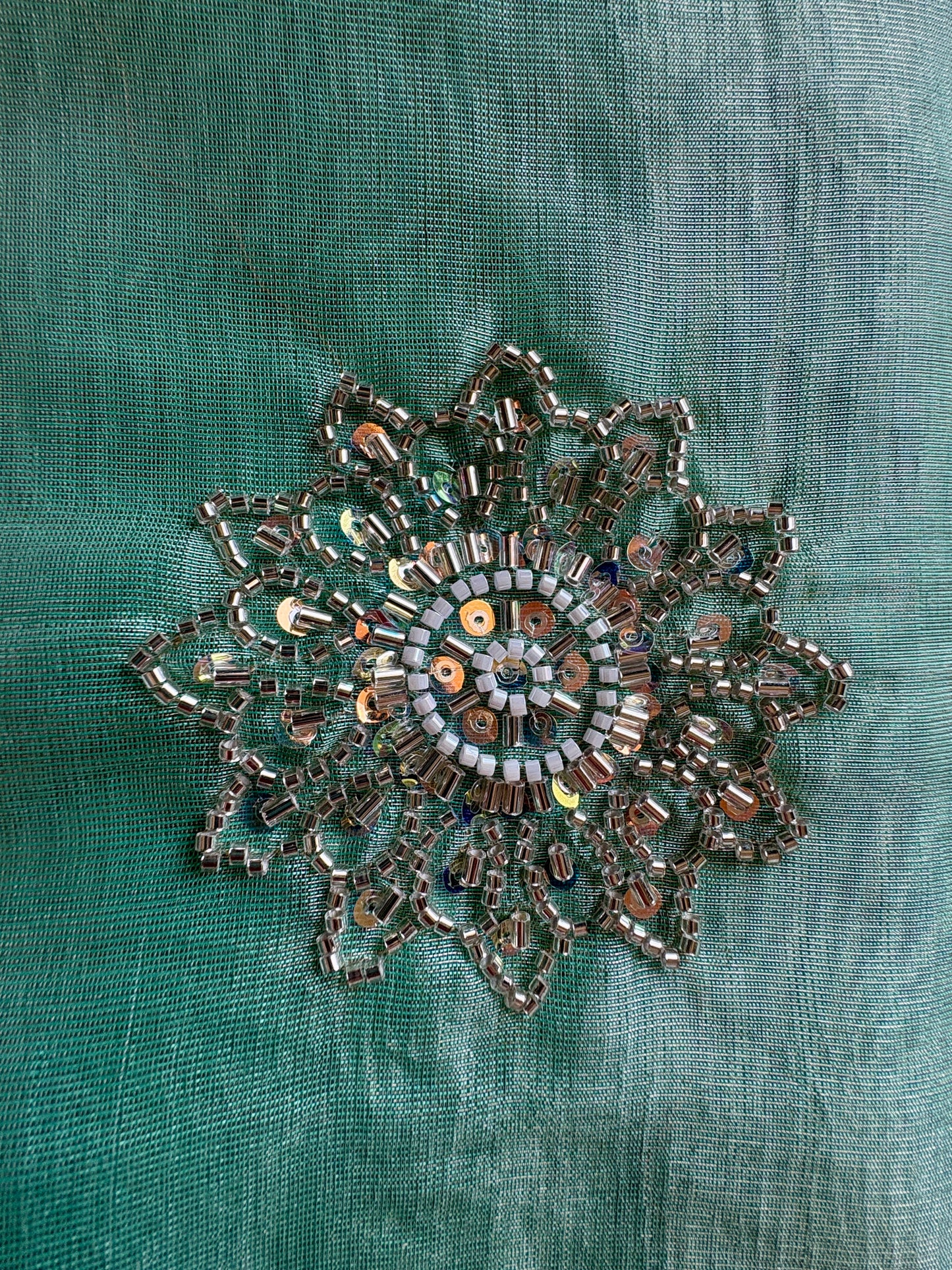 Sea Green Tissue Organza Saree