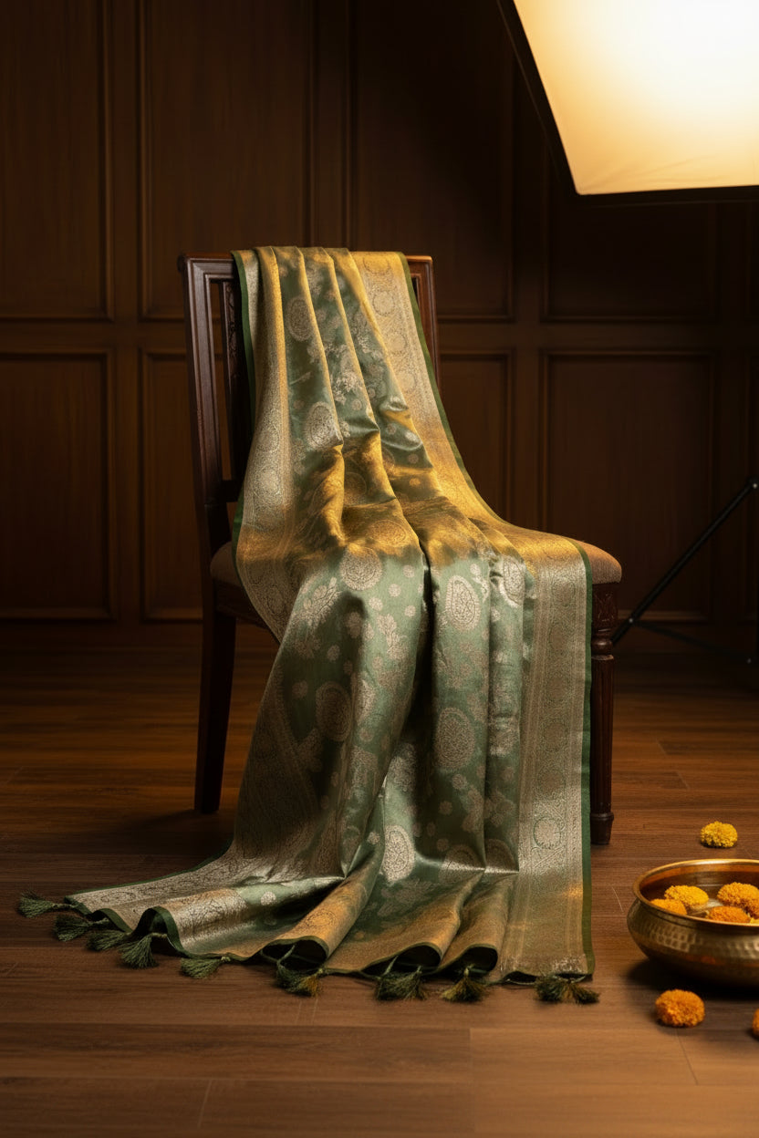 Light Green Soft  Silk Saree