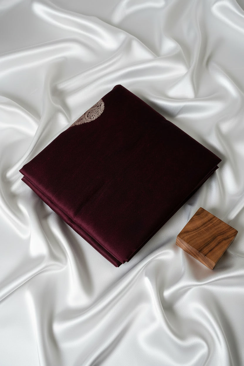 Deep Maroon Soft Silk Saree