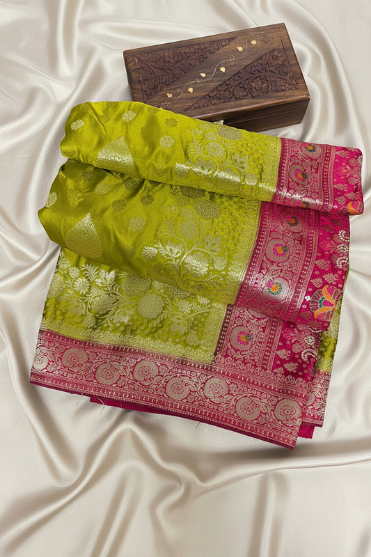 Mehndi Green Silk Saree
