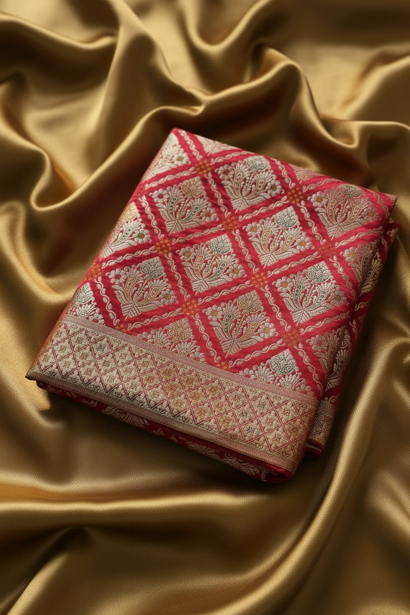Maroon Banarasi Silk Saree