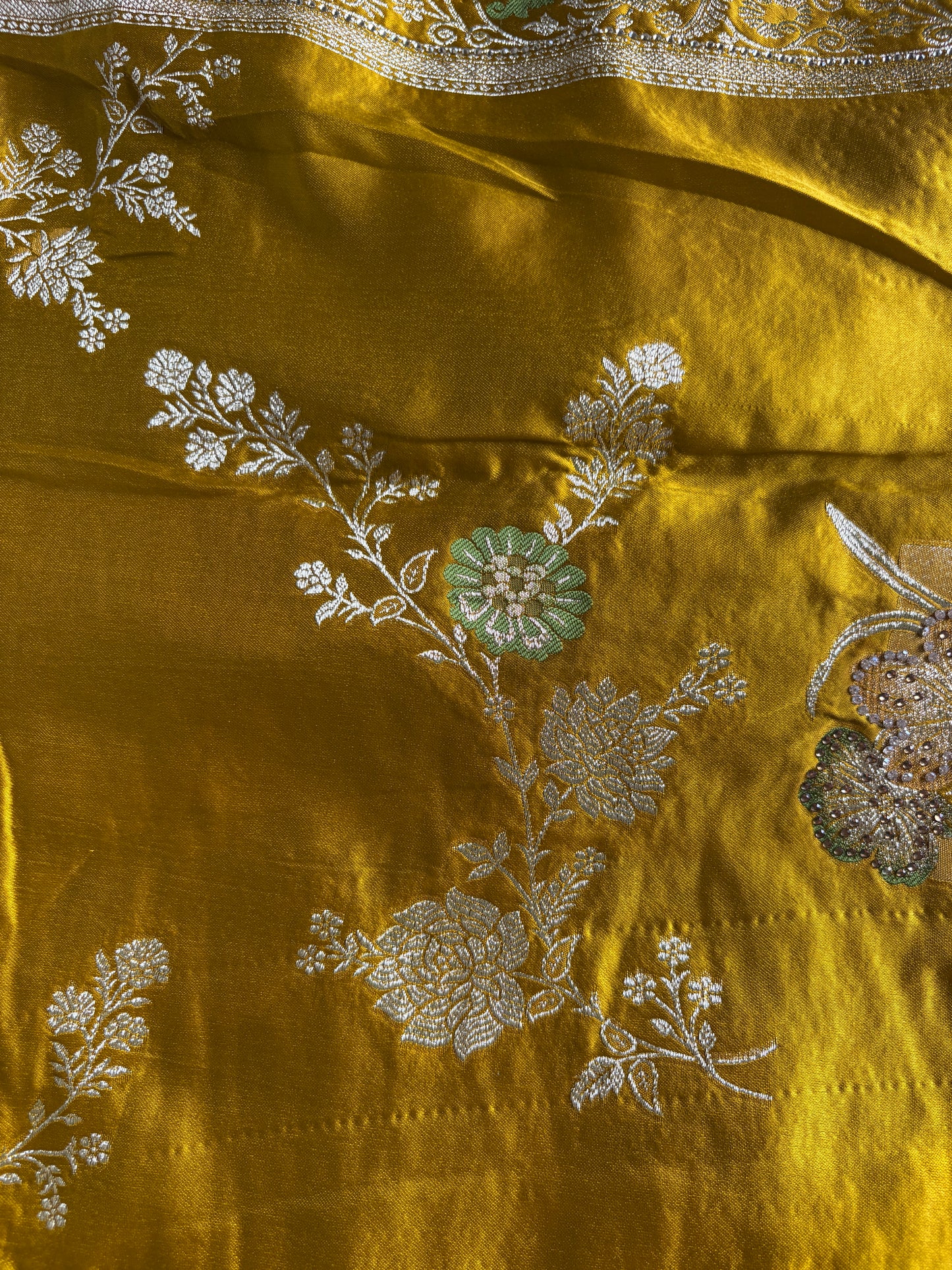 Mustard Gold Pure silk Saree