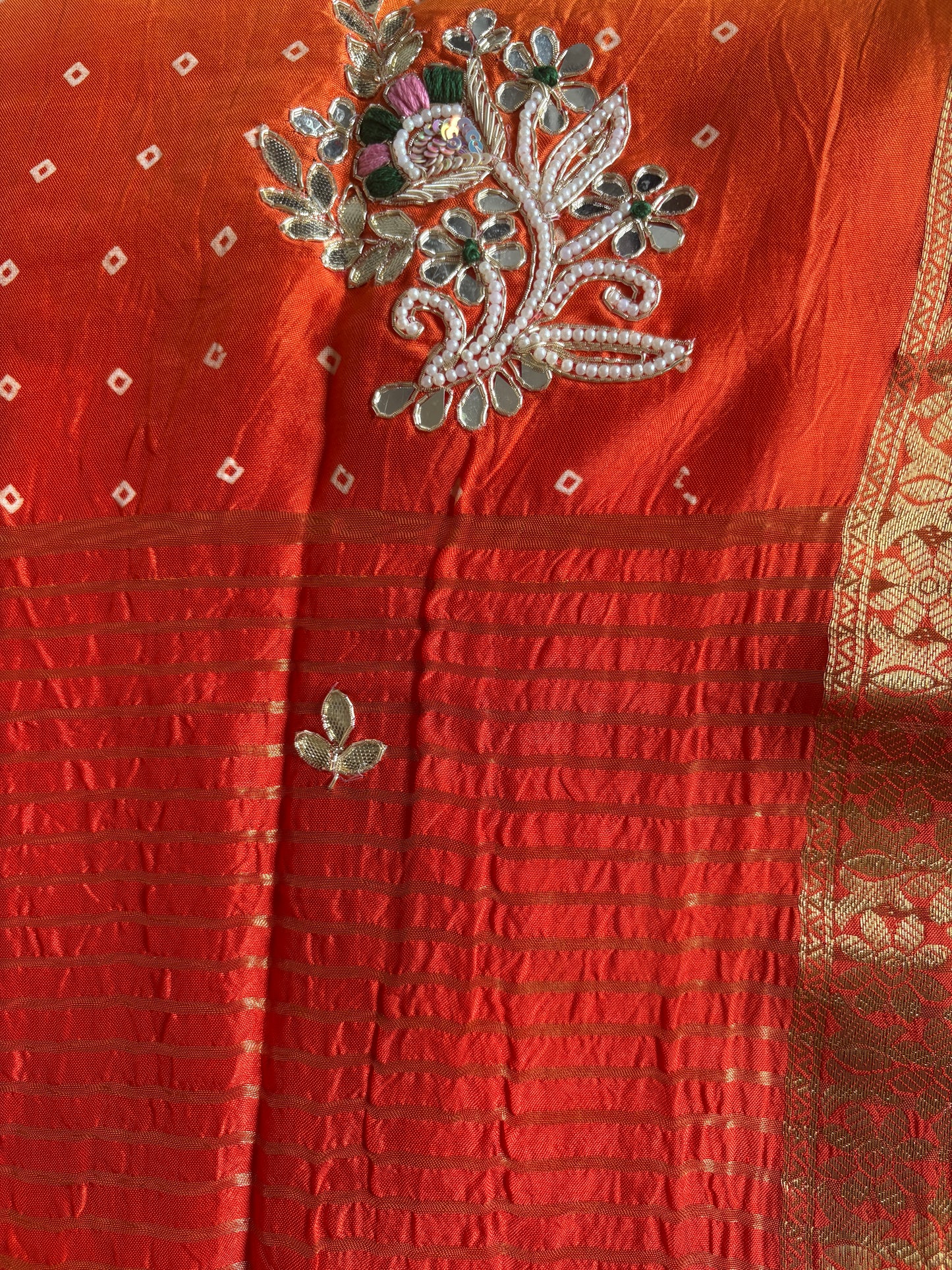 Rani Pink Bandhani Pure Dola Silk Saree