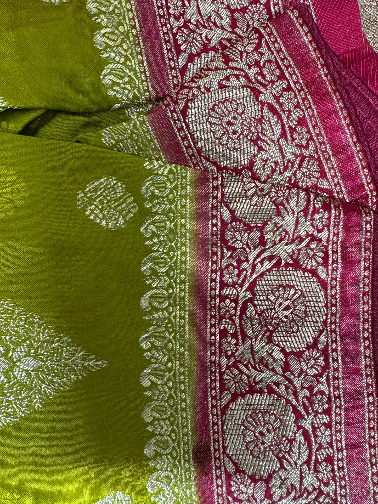 Mehndi Green Silk Saree
