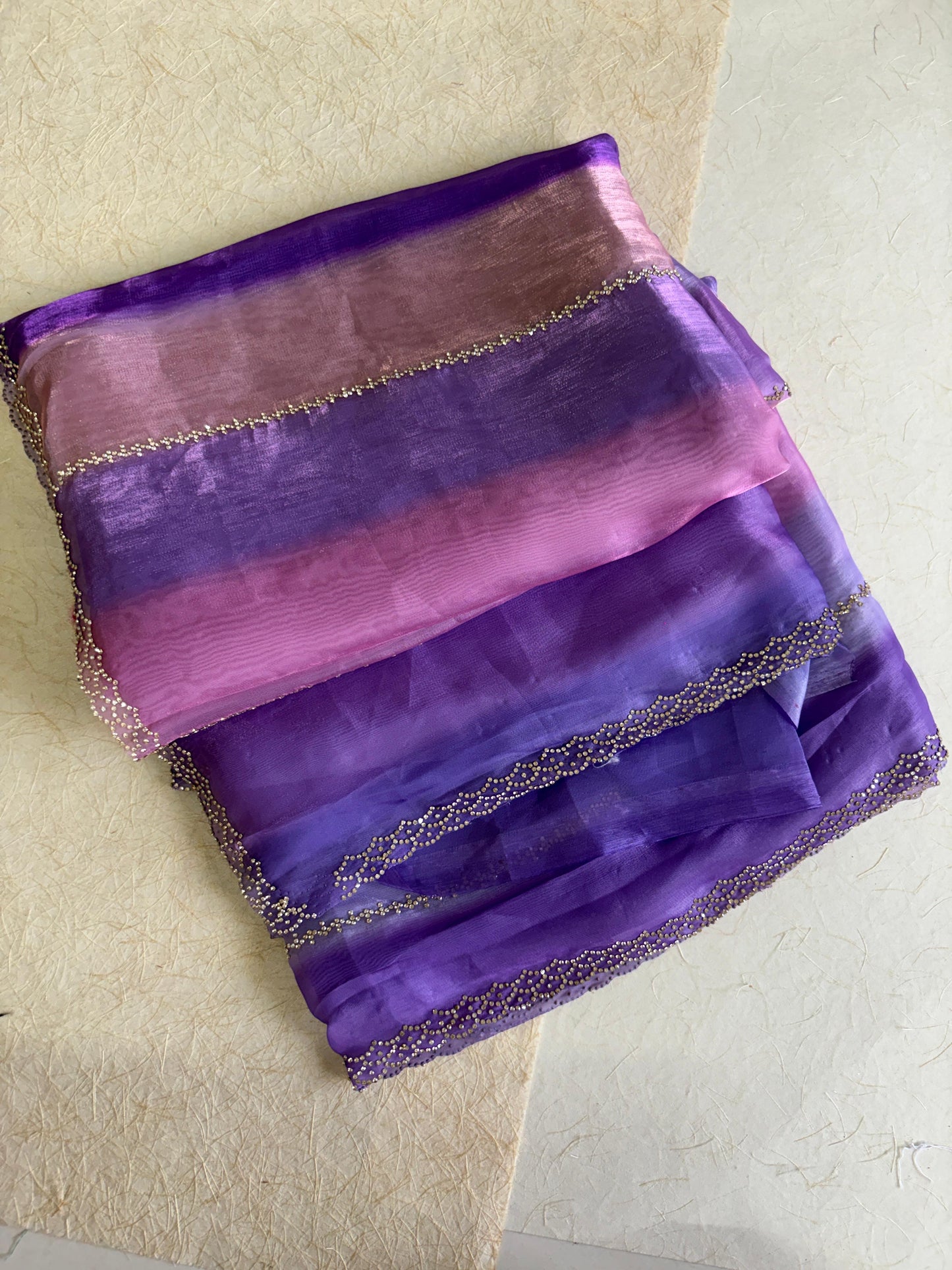 Purple Ombre Tissue saree