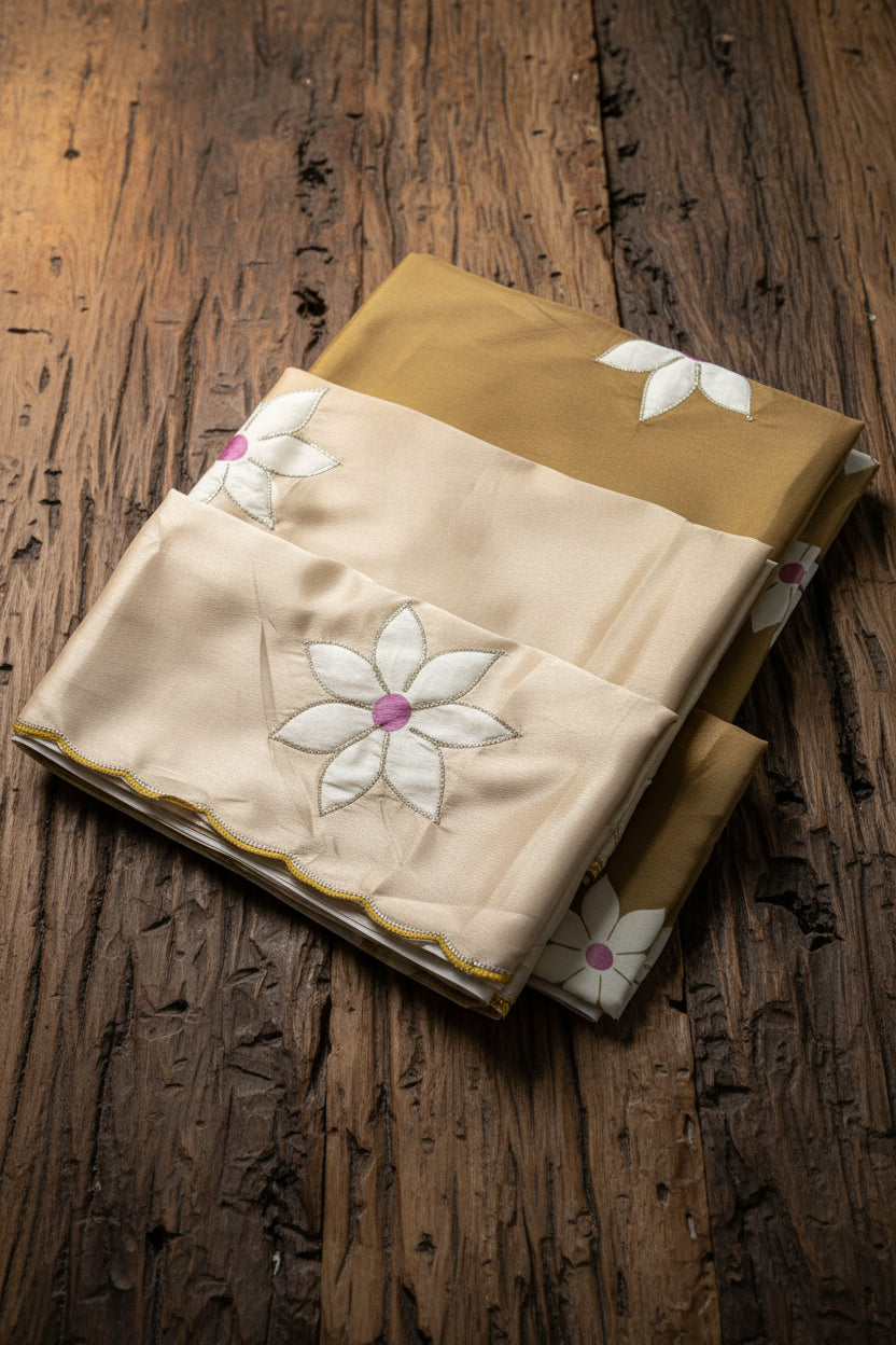 Mustard & Off-white Pure chinnon fabric